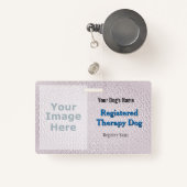 Geregistreerde therapiehond - lichtroze badge (Voorkant met intrekbare)