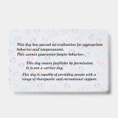 Geregistreerde therapiehond - Paarse badge (Achterkant)