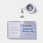 Geregistreerde therapiehond - Paarse badge (Voorzijde met uittrekbare clip)