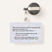 Geregistreerde therapiehond - Paarse badge (Achterkant met intrekbare)