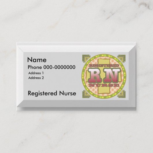 Geregistreerde verpleegkundige aangepaste naam Vis Visitekaartje (Voorkant)