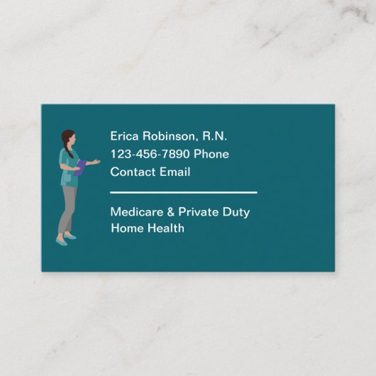 Geregistreerde verpleegkundige eenvoudige medische visitekaartje (Voorkant)