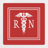 Geregistreerde verpleegkundige medische Caduceus w Labels (Design 1)