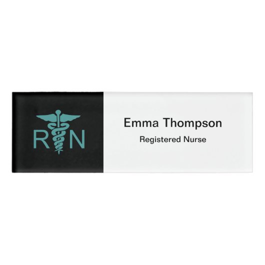 Geregistreerde verpleegkundige, moderne eenvoudige naambadge (Voorkant)
