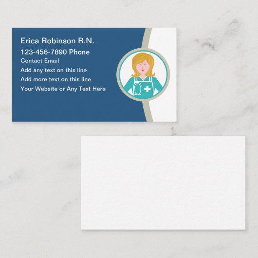 Geregistreerde verpleegkundige Moderne Visitekaart Visitekaartje (Voorkant / Achterkant)