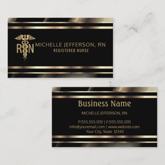 Geregistreerde verpleegkundige Professional in Gol Visitekaartje (Voorkant / Achterkant)