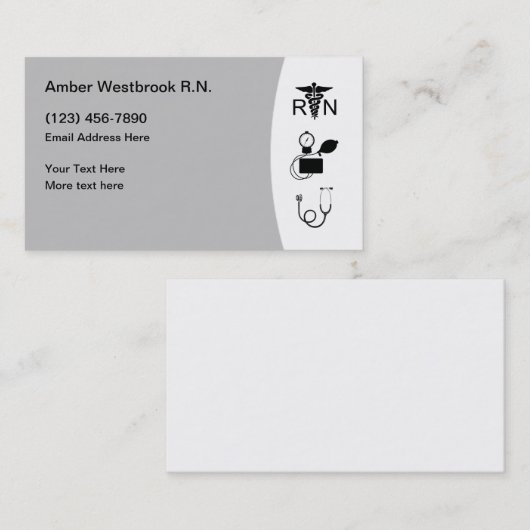 Geregistreerde verpleegkundige Professional Visitekaartje (Voorkant / Achterkant)
