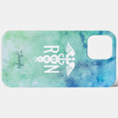 Geregistreerde verpleegkundige RN Aqua Blue Medisc Case-Mate iPhone Case (Achterkant (horizontaal))