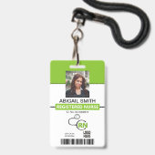 Geregistreerde verpleegkundige RN lime groene foto Badge (Front with Lanyard)