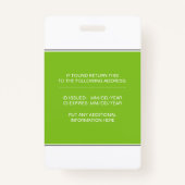 Geregistreerde verpleegkundige RN lime groene foto Badge (Achterkant)