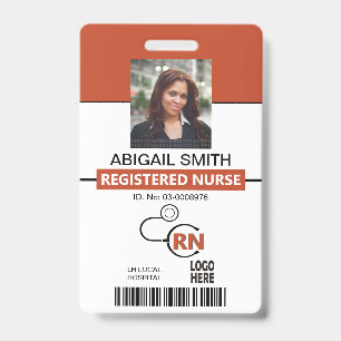 Geregistreerde verpleegkundige RN terracotta foto Badge