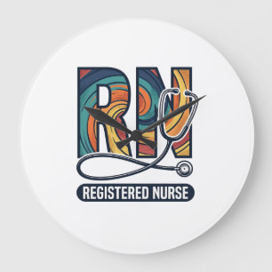 Geregistreerde Verpleegkundige RN Vintage Regenboo Grote Klok