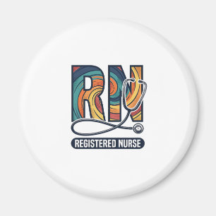Geregistreerde Verpleegkundige RN Vintage Regenboo Magneet