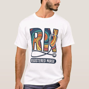 Geregistreerde Verpleegkundige RN Vintage Regenboo T-shirt