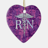 Geregistreerde Verpleegkundige RN Zilveren Caduceu Keramisch Ornament (Rechts)
