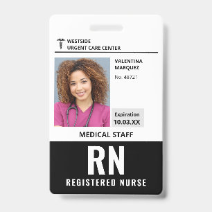 Geregistreerde Verpleegkundige RV ID Pasfoto Logo Badge