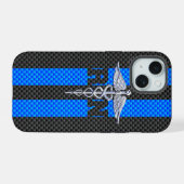 Geregistreerde Verpleegkundige RV Zilveren Caduceu iPhone 15 Case (Achterkant horizontaal)