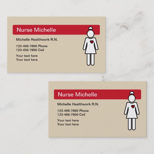 Geregistreerde verpleegkundige Simple Professional Visitekaartje (Voorkant / Achterkant)