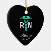 Geregistreerde verpleegkundige Turquoise Caduceus  Keramisch Ornament (Rechts)