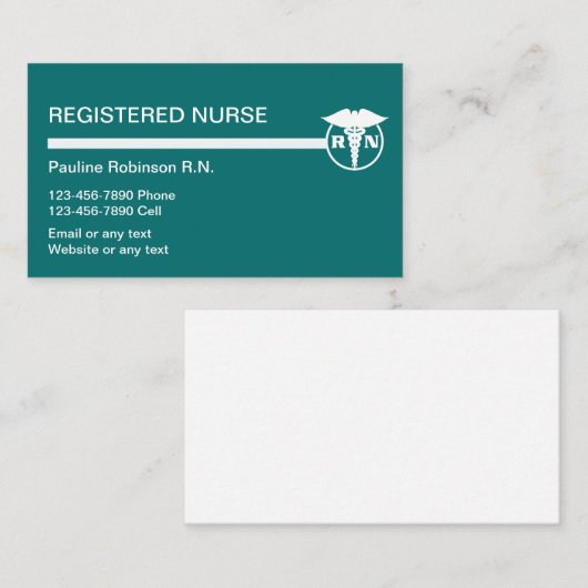Geregistreerde verpleegkundige Visitekaartjes (Voorkant / Achterkant)