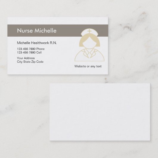 Geregistreerde verpleegkundige Visitekaartjes (Voorkant / Achterkant)