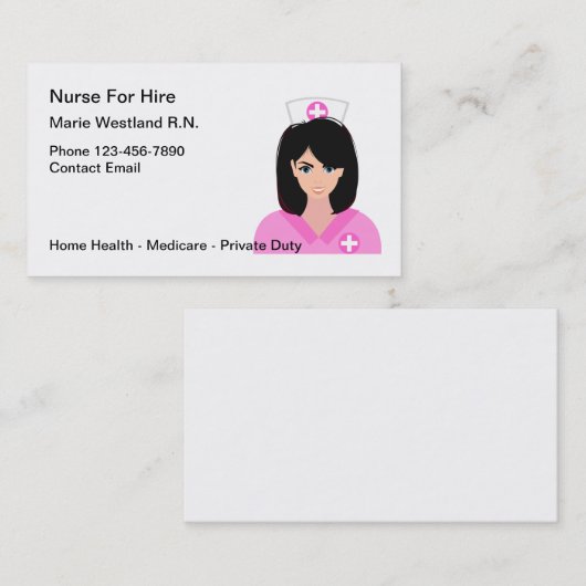 Geregistreerde verpleegkundige voor huisartsen visitekaartje (Voorkant / Achterkant)