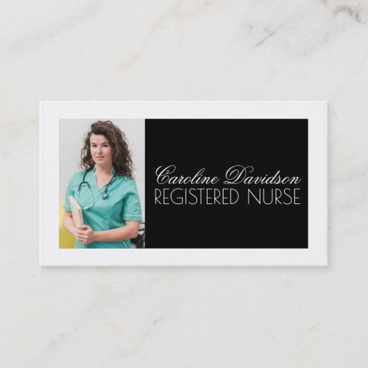 Geregistreerde Verpleegkundige Zwart & Wit Bold De Visitekaartje (Voorkant)