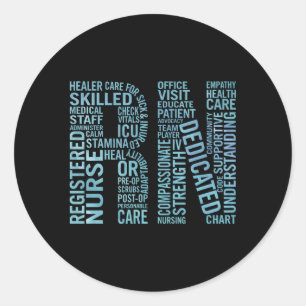Geregistreerde Verpleegkundigen Paint RN Ronde Sticker