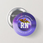 Geregistreerde verpleegster | Arbeid en levering.  Ronde Button 5,7 Cm (Voorkant /achterkant)