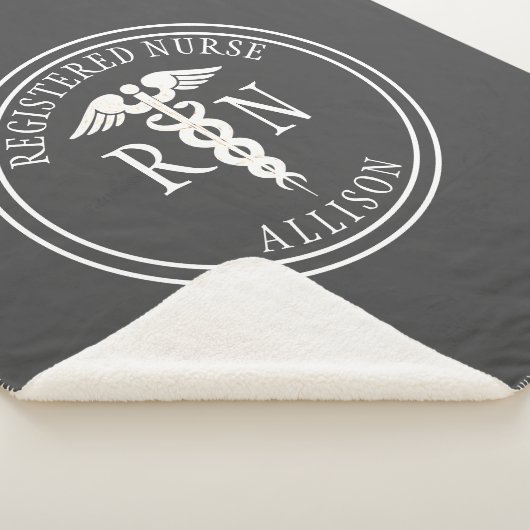 Geregistreerde verpleegster Caduceus Gray, geperso Sherpa Deken (3/4)