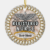 Geregistreerde verpleegster Caduceus Keramisch Ornament (Voorkant)