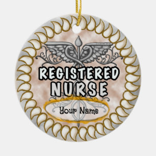 Geregistreerde verpleegster Caduceus Keramisch Ornament
