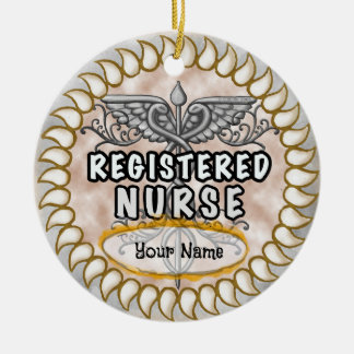 Geregistreerde verpleegster Caduceus Keramisch Ornament