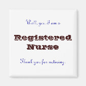 Geregistreerde verpleegster, dank u magneet (Voorkant)
