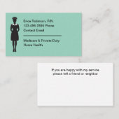 Geregistreerde verpleegster Gemakkelijk te lezen V Visitekaartje (Voorkant / Achterkant)