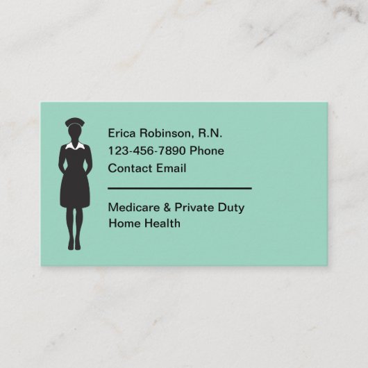 Geregistreerde verpleegster Gemakkelijk te lezen V Visitekaartje (Voorkant)