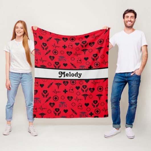 Geregistreerde verpleegster gepersonaliseerd fleece deken (In situ)