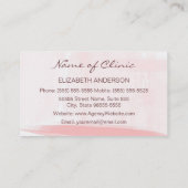 Geregistreerde verpleegster Girly Pink Waterverf G Visitekaartje (Achterkant)