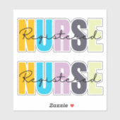Geregistreerde verpleegster girly sticker (Vel)