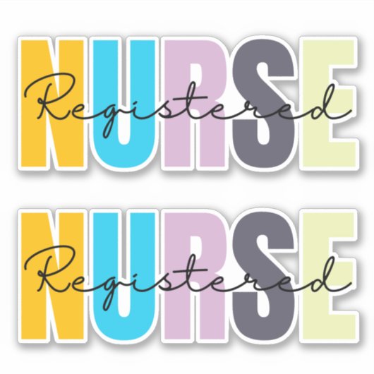 Geregistreerde verpleegster girly sticker (Voorkant)