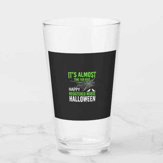 Geregistreerde verpleegster Halloween Spinnenweb e Glas (Voorkant)