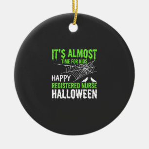 Geregistreerde Verpleegster Halloween Spinnenweb e Keramisch Ornament