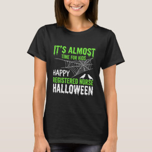 Geregistreerde verpleegster Halloween Spinnenweb e T-shirt
