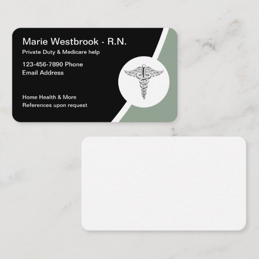 Geregistreerde verpleegster Home Gezondheid Privé  Visitekaartje (Voorkant / Achterkant)