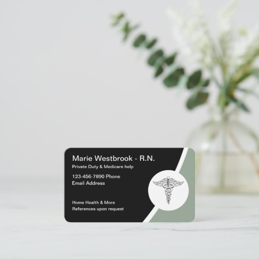 Geregistreerde verpleegster Home Gezondheid Privé  Visitekaartje (Staand voorkant)