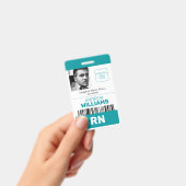 Geregistreerde Verpleegster ID Barcode Teal Witte Badge (Handheld)