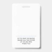 Geregistreerde Verpleegster ID Barcode Teal Witte Badge (Achterkant)