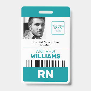 Geregistreerde Verpleegster ID Barcode Teal Witte  Badge