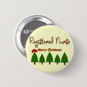 Geregistreerde verpleegster MERRY CHRISTMAS TREES Ronde Button 5,7 Cm (Voorkant /achterkant)