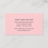 Geregistreerde verpleegster RN Blush Pink Stethosc Visitekaartje (Achterkant)